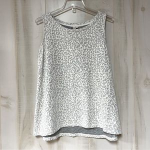 Jane & Delancey White And Gray Print High Lo Heavyweight Tank Top Sz 1X